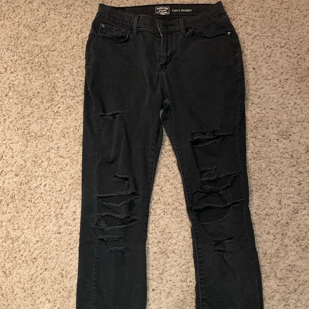 Levi Curvy Straight Ripped Jeans